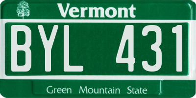 VT license plate BYL431