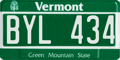 VT license plate BYL434