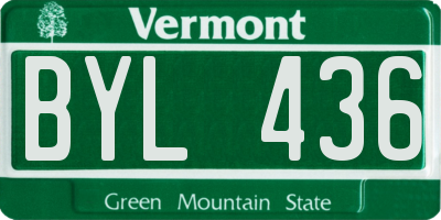 VT license plate BYL436