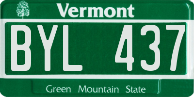 VT license plate BYL437
