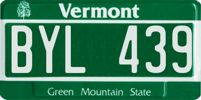 VT license plate BYL439