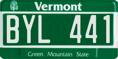VT license plate BYL441
