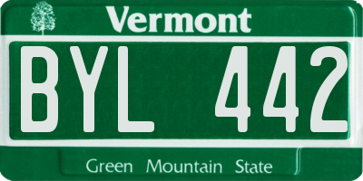 VT license plate BYL442