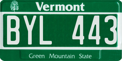 VT license plate BYL443