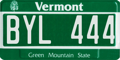 VT license plate BYL444