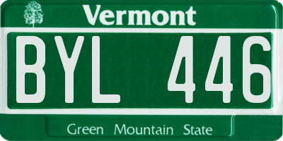 VT license plate BYL446