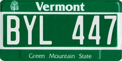 VT license plate BYL447