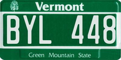 VT license plate BYL448