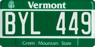 VT license plate BYL449