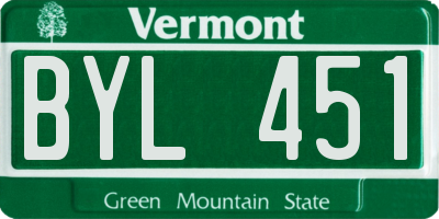 VT license plate BYL451