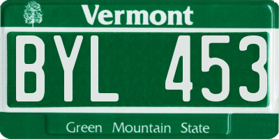VT license plate BYL453