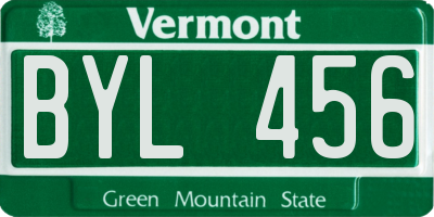 VT license plate BYL456