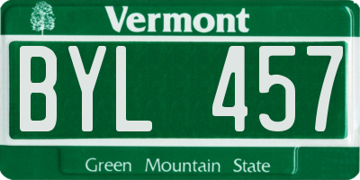 VT license plate BYL457
