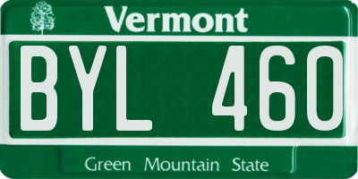 VT license plate BYL460