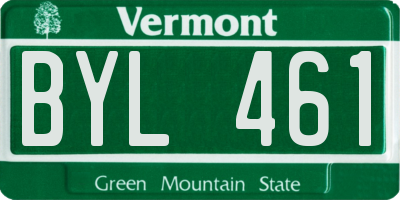 VT license plate BYL461