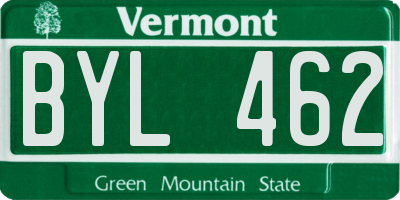 VT license plate BYL462