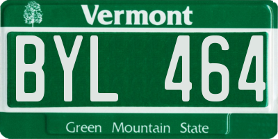 VT license plate BYL464