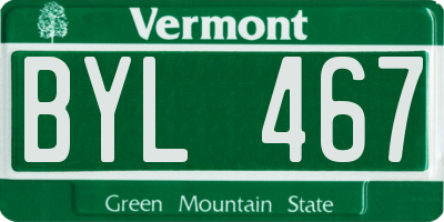 VT license plate BYL467