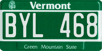 VT license plate BYL468