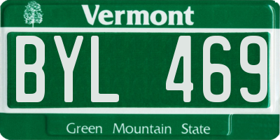 VT license plate BYL469