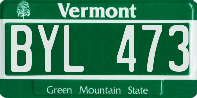 VT license plate BYL473