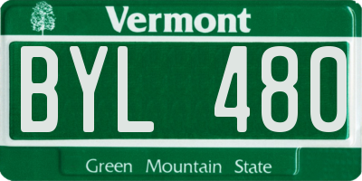 VT license plate BYL480