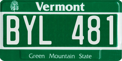 VT license plate BYL481
