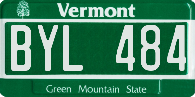 VT license plate BYL484