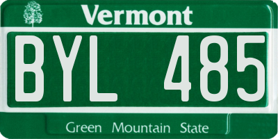 VT license plate BYL485