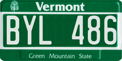 VT license plate BYL486