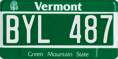 VT license plate BYL487