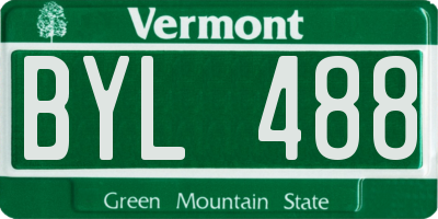 VT license plate BYL488