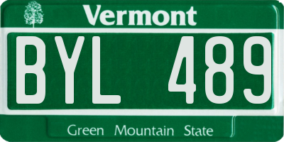 VT license plate BYL489