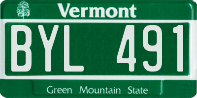 VT license plate BYL491