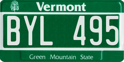 VT license plate BYL495