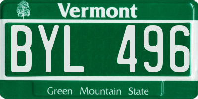 VT license plate BYL496
