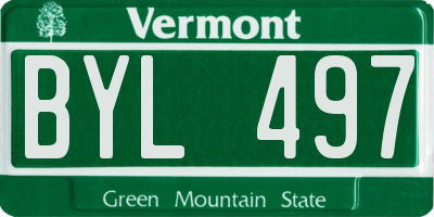 VT license plate BYL497