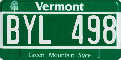 VT license plate BYL498