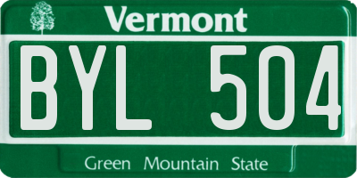 VT license plate BYL504