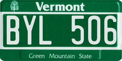 VT license plate BYL506