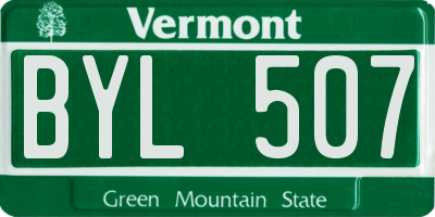 VT license plate BYL507