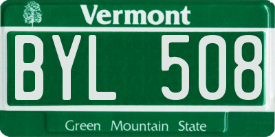 VT license plate BYL508