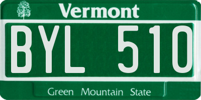 VT license plate BYL510