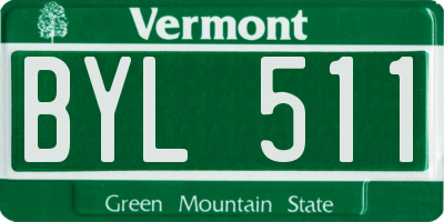 VT license plate BYL511
