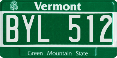 VT license plate BYL512
