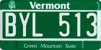 VT license plate BYL513