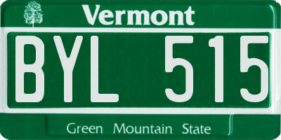 VT license plate BYL515