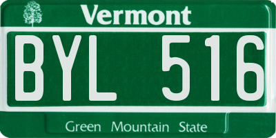 VT license plate BYL516