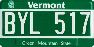 VT license plate BYL517