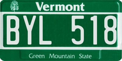 VT license plate BYL518